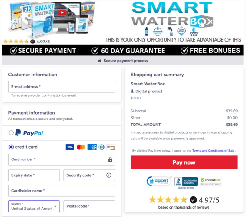smart Water Box Checkout